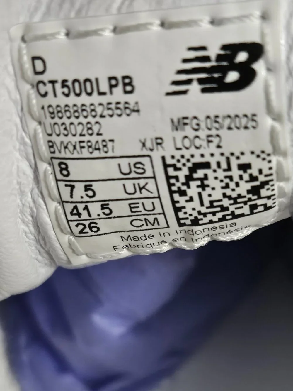 New Balance CT500 White Burgundy Leather Court Sneakers CT500LPB Mens 8